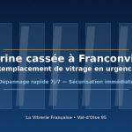 Vitrier à Franconville intervenant en urgence sur une vitrine de commerce cassée